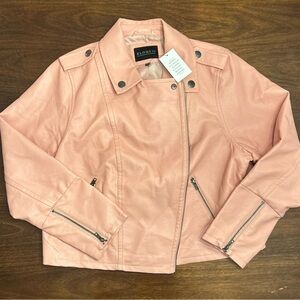 Eloquii Women's Blush Leather Jacket